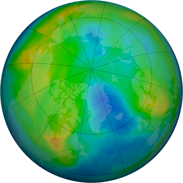 Arctic ozone map for 22 November 2008